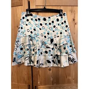 KENSIE Y2K Silk Mini Skirt Blue And White Size 4